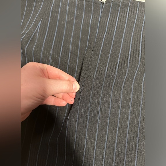 vintage y2k blue & black pinstripe midi skirt size 8P - Picture 4 of 6